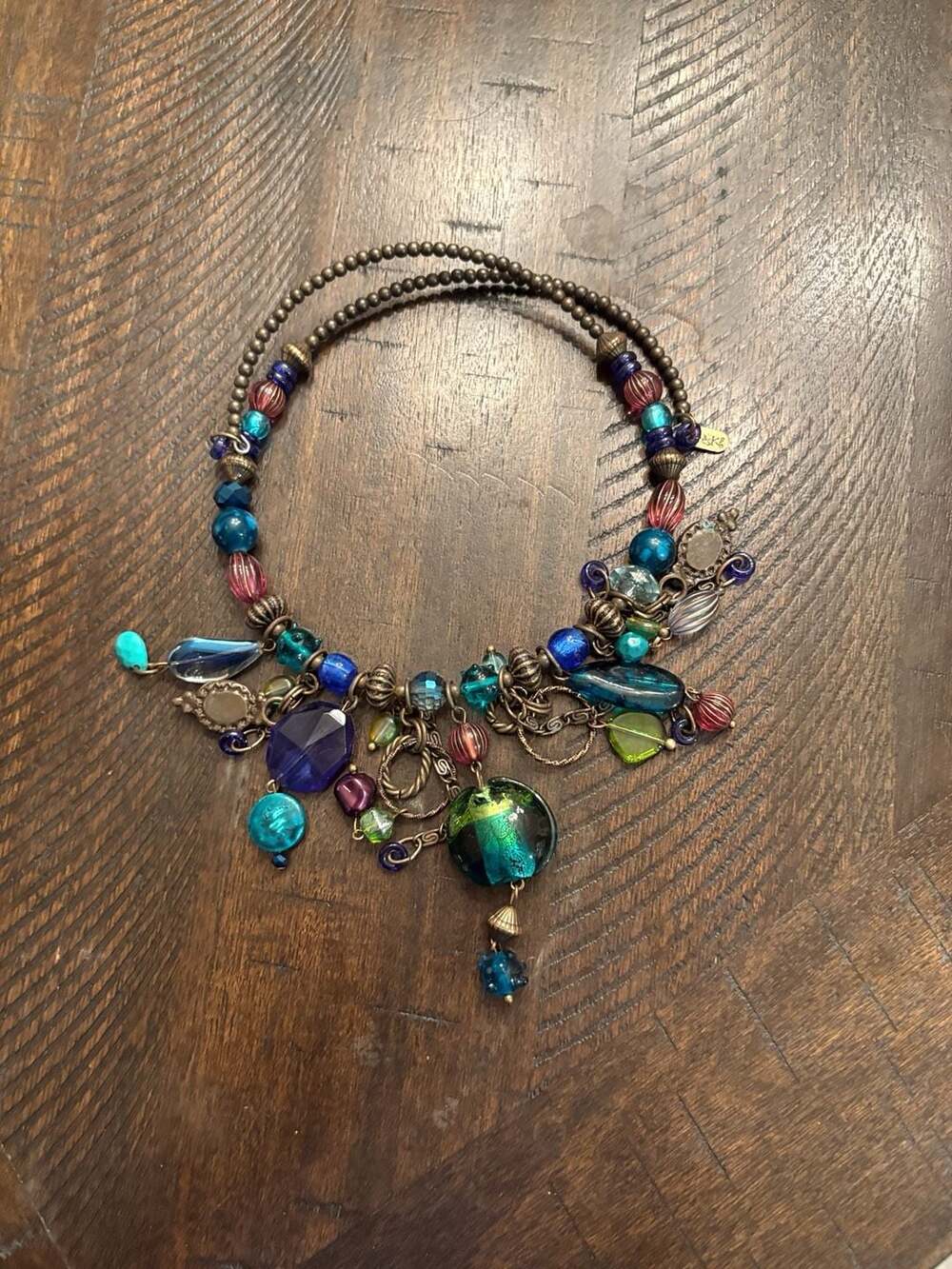 Treska Statement Necklace Boho Glass Bead